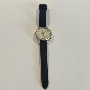 Fossil Gold Dial Black Strap Men's Watch